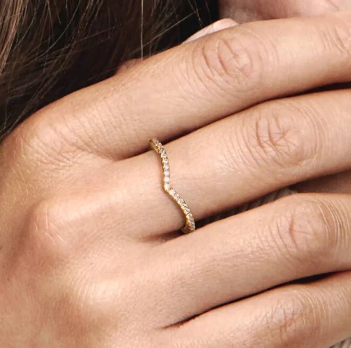 Sparkling Wishbone Ring