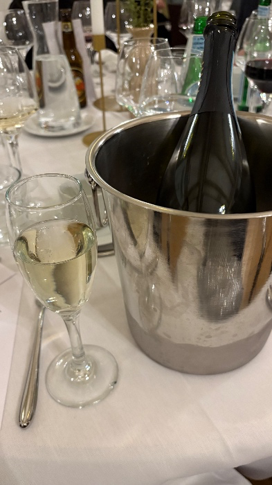 A bottle of champagne