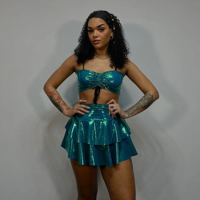 Emerald Shimmer 2 Layer Skirt