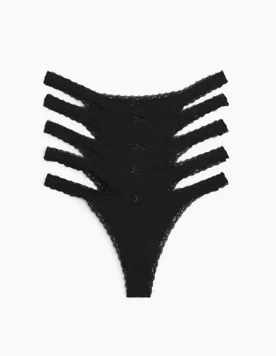 5-pack cotton thongs 