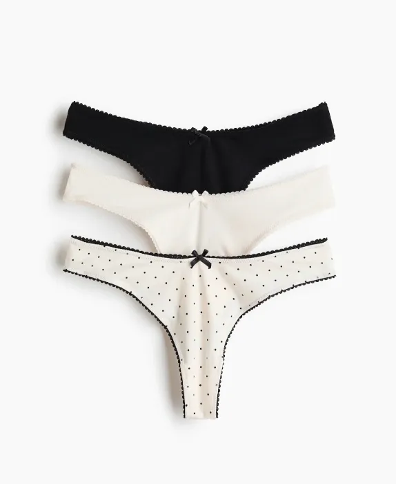 3-pack cotton thongs 
