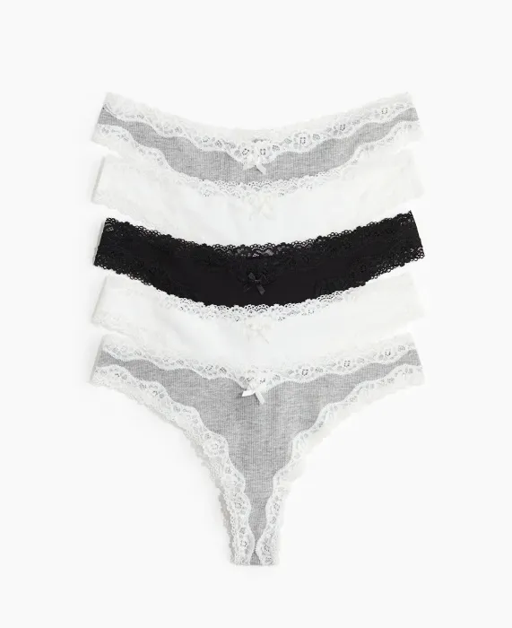 5-pack cotton thongs 