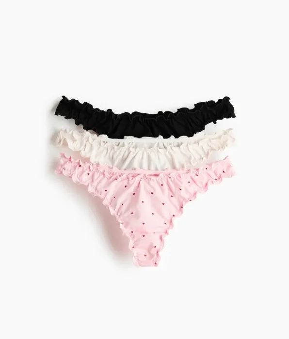 3-pack cotton thongs 
