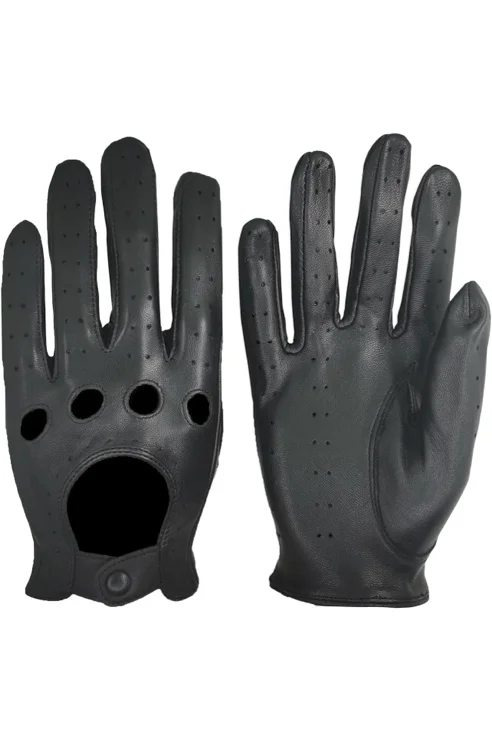 ZLUXURQ Damen Retro Weiche nd Dünne Ausgezeichnete Lammfell Leder Qualität Touchscreen Fahrhandschuhe - Medium(16.5-17.78cm) Schwarz-2(100% Schaffell/Touchscreen/Luxus)