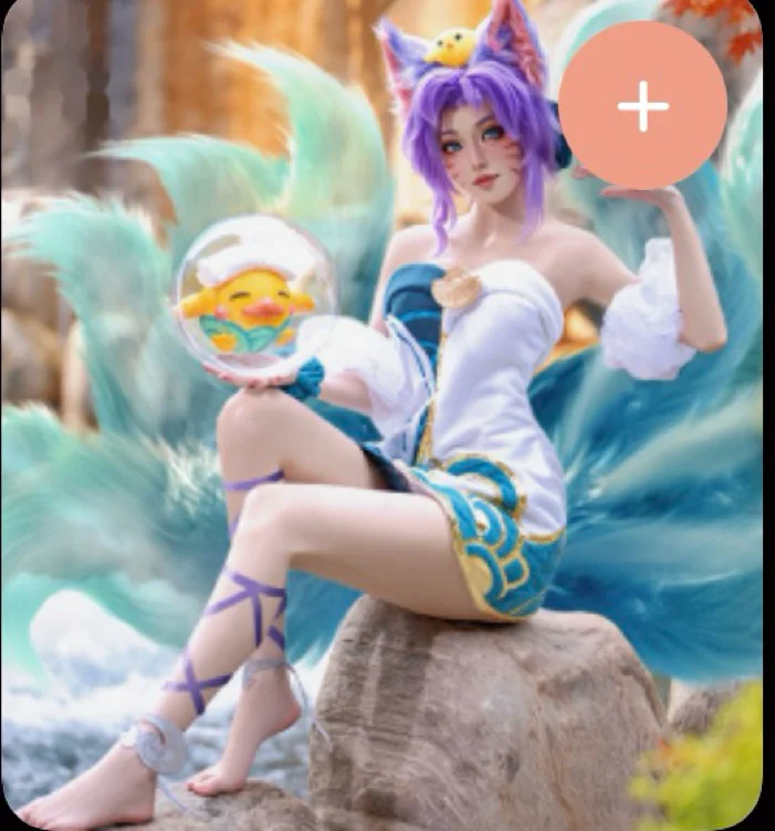 【Nekocos】Game Cosplay Spirit Blossom Springs Ahri Cosplay Costume | Custom-Tailor - Full Set+Wig / M