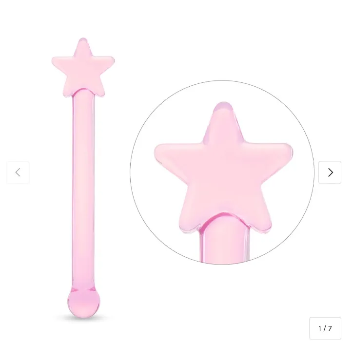 pink star glass wand/dildo