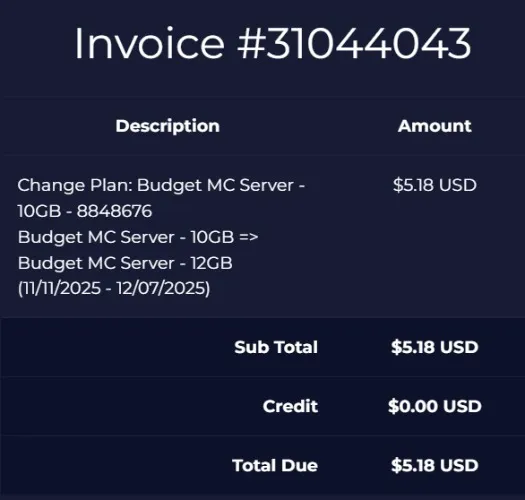 Minecraft Server RAM Upgrade