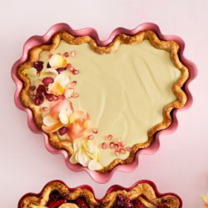 Emile Henry French Ceramic Ruffle Heart Pie Dish