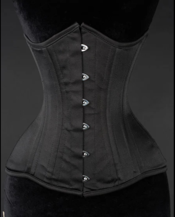 BLACK SATIN EXTREME WAIST CORSET