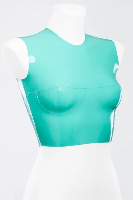 Black Latex tight-fitting top with cups
