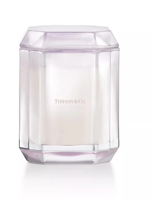 Tiffany Facets Candle in Morganite-colored Glass