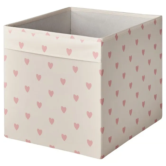REGNBROMS Fach - Herzmuster/rosa 33x38x33 cm