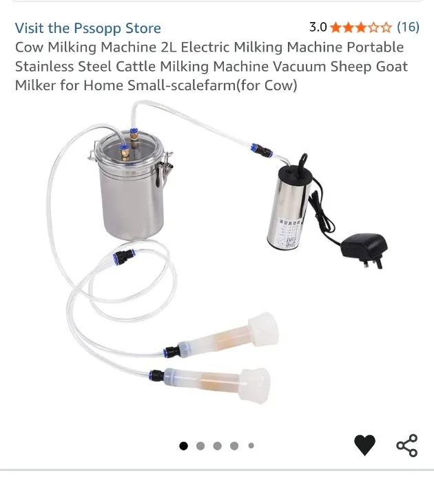 Cow Milking Machine 2L Electric Milking Machine Portable Stainless Steel Cattle Milking Machine Vacuum Sheep Goat Milker for Home Small-scalefarm(for Cow) : Amazon.co.uk: Business, Industry & Science