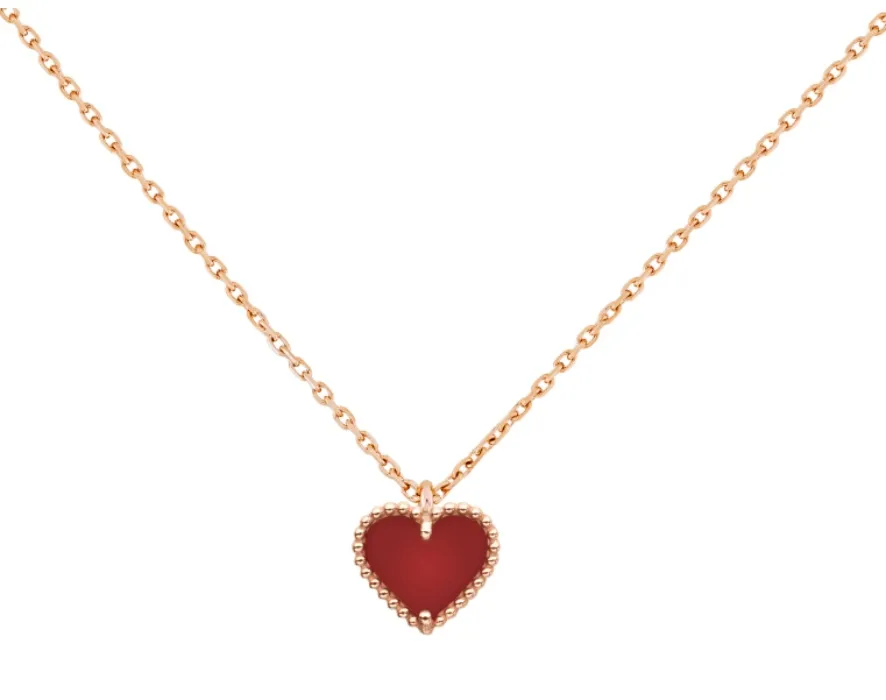 Sweet Hearts pendant 18K rose gold, Carnelian - Van Cleef & Arpels
