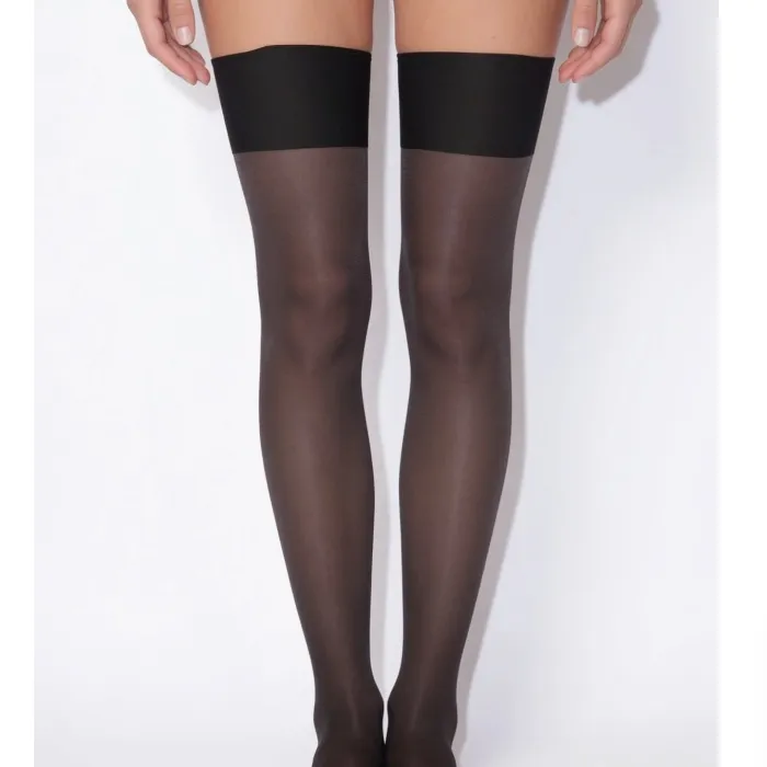 sheer wide-band hold-up stockings
