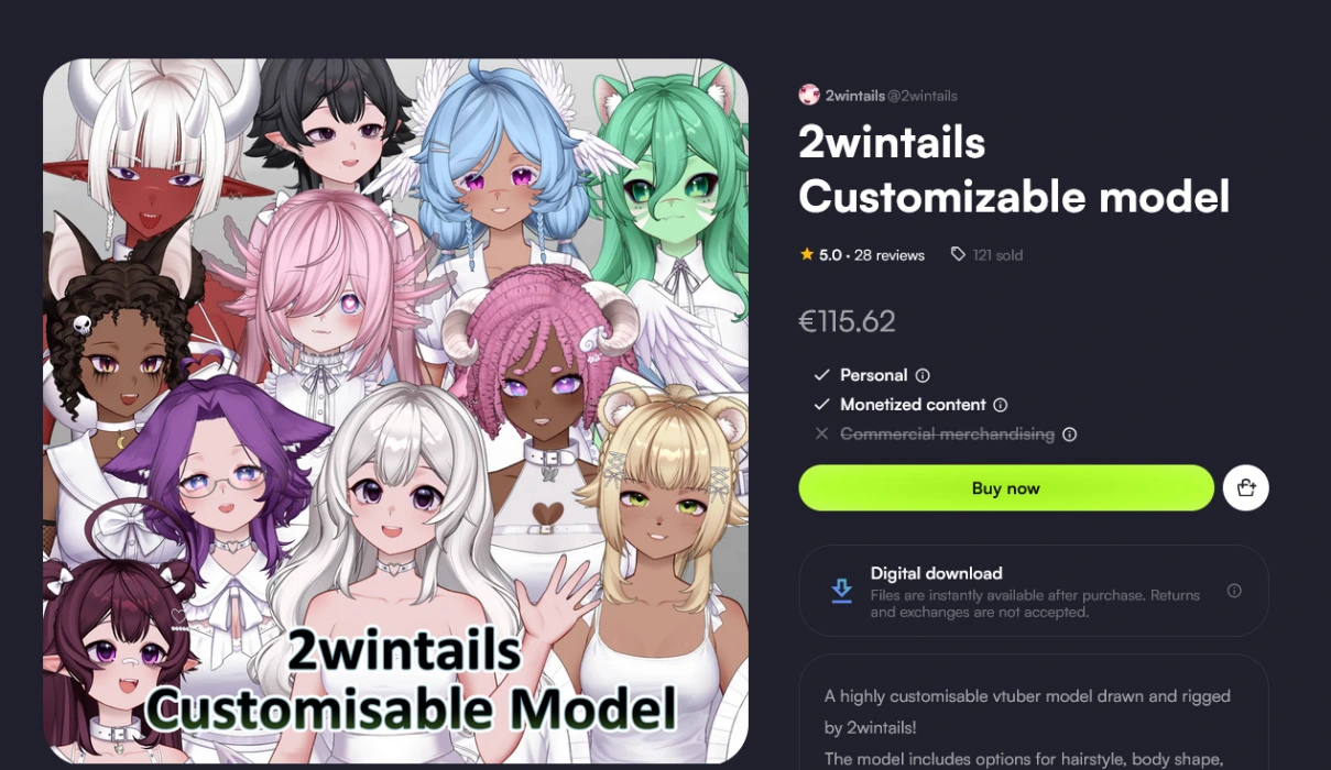 2wintails Customizable model
