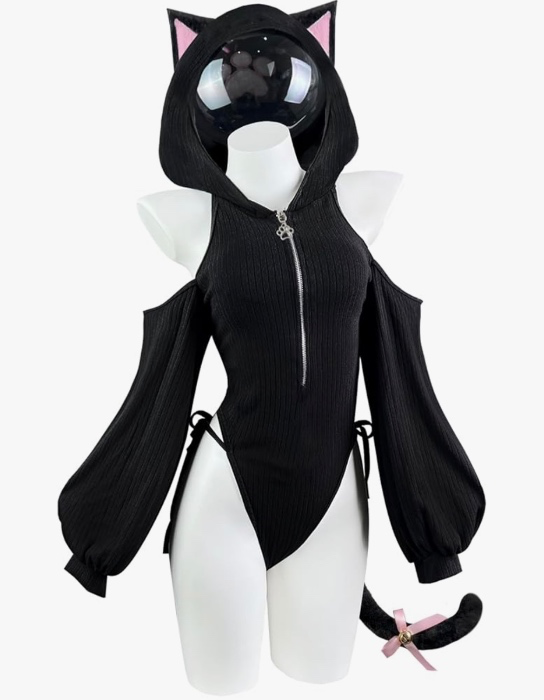 KORURACLUB Cat Maid Outfit Womens Lingerie Set Kitten Cat Claw Cosplay Sweater lingerie animal Cosplay lingerie