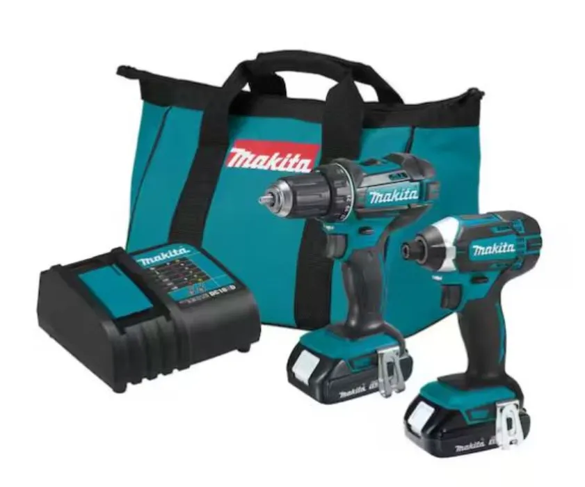 Makita drill and impact set with charger and batteries