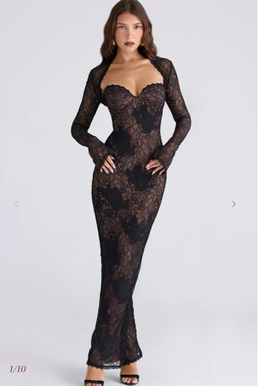 Lucienne Black Lace Maxi Dress - Limited Edition