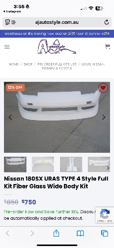 Nissan 180SX URAS TYPE 4 Style Full Kit Fiber Glass Wide Body Kit - AJ Auto Style