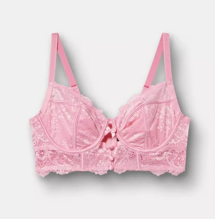 Demure Longline Lace Underwire Bra