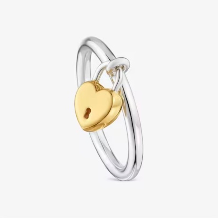 Two-Tone Heart Ring 🤍✨