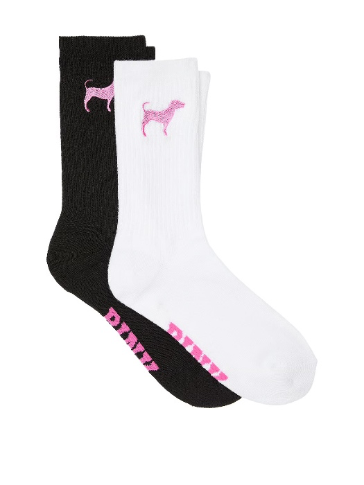 2-Pack Athletic Crew Socks 🤍🖤