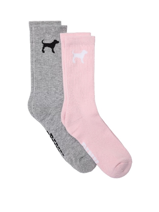 2-Pack Athletic Crew Socks 🩶🩷
