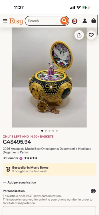 DREAM GIFT!!! Anastasia music box 