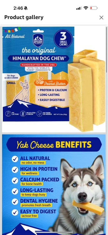 Himalayan Dog Chew | Peanut Butter Flavor | Small | for Dogs 15 Lbs & Smaller | Long Lasting, Stain Free, Protein Rich, Low Odor | 100% Natural, Healthy & Safe | No Lactose, Gluten Or Grains