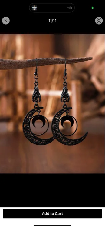 Moon bat earrings 