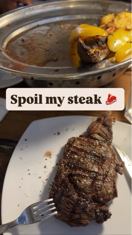 Steak house dinner 🥩