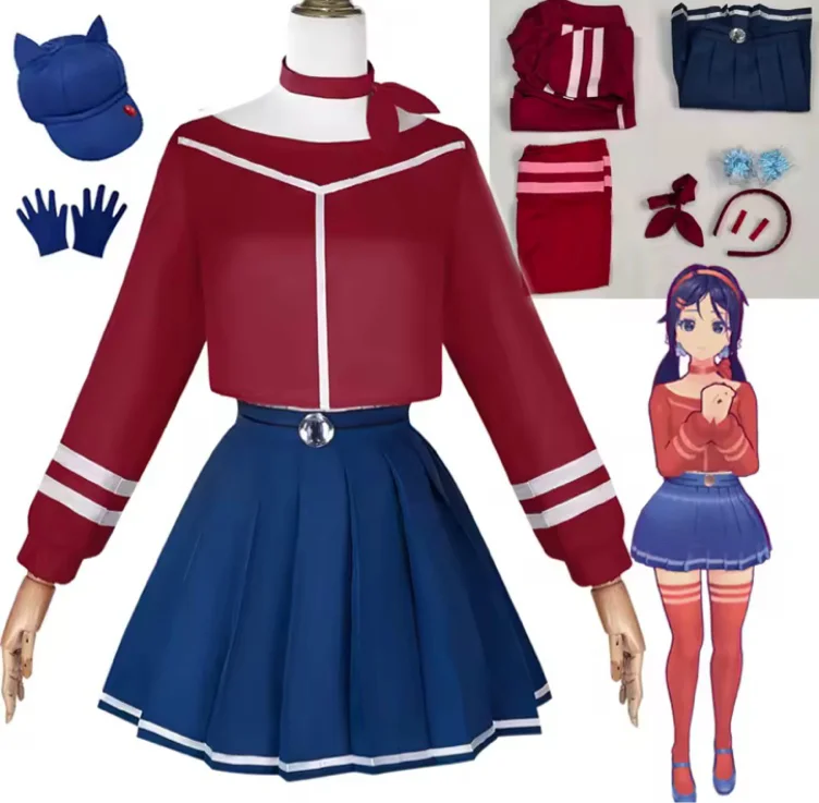 Miside Mita Cosplay Costume Full Set Role Play Yandere Mita Mira JK School Uniform Cosplay for Halloween Girls Women