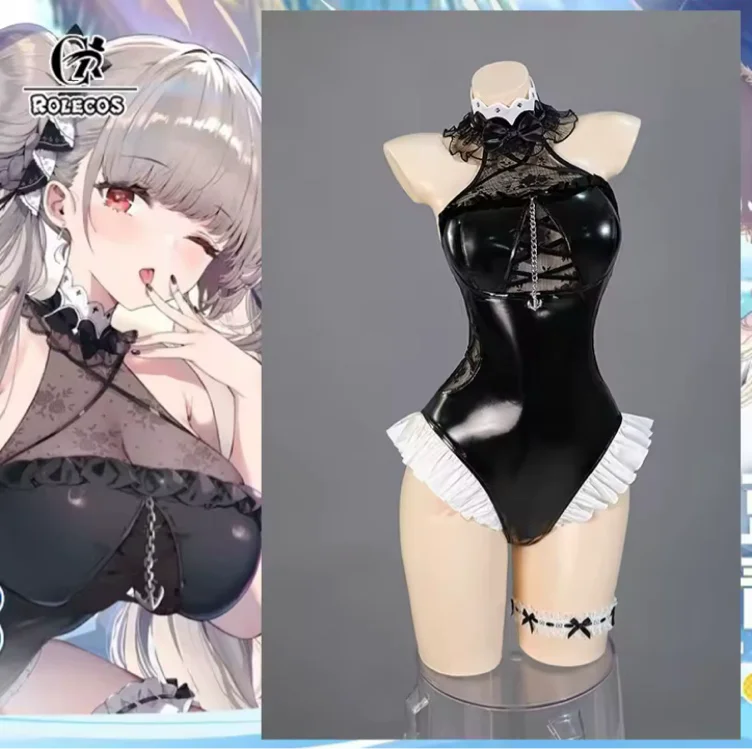ROLECOS Game 2025 Summer Party HMS Formidable Bunny Costume Black Women Jumpsuit Halloween Activity Party Role Play Outfits