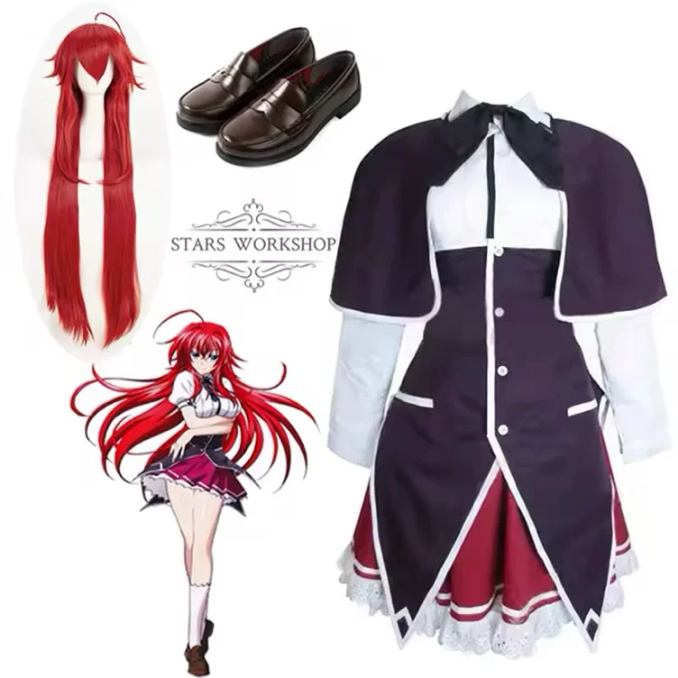 Anime High School D×D DxD Rias Gremory Cosplay Costume Wig Cloak Top Skirt Adult Sexy Woman Child Uniform Hallowen Suit