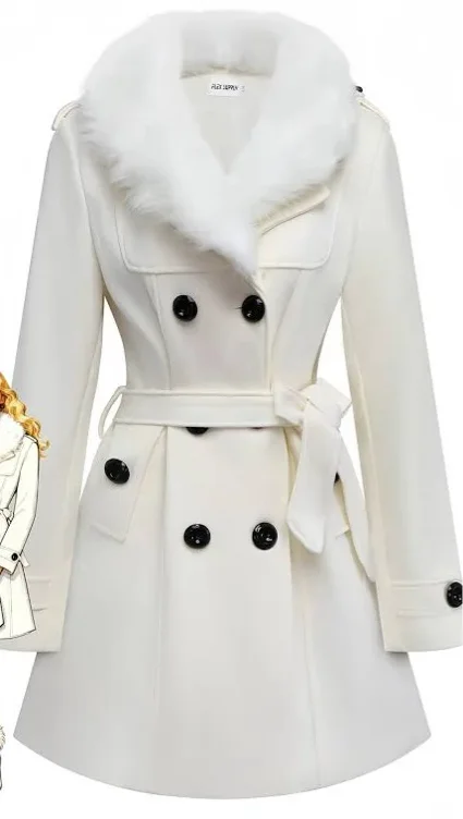 Button up faux fur coat