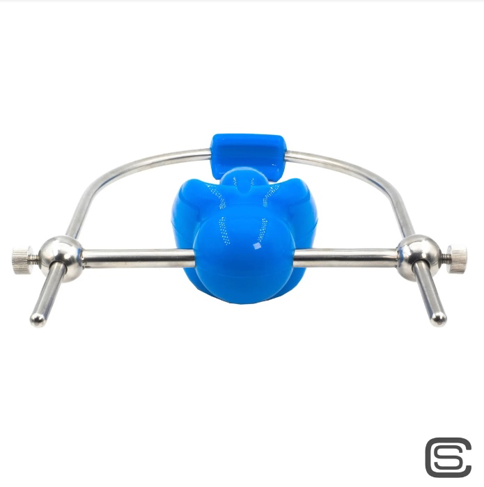 Ultra Restriktiver Ballknebel zum Durchatmen mit Stahlbügel | White / M - 1.78 m