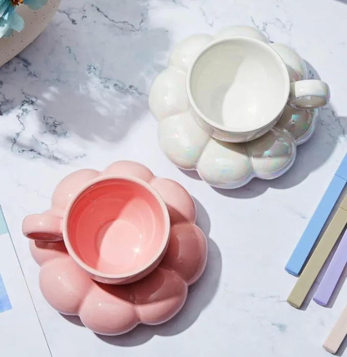 Ceramic Coffee Cloud Mug Cup with Sauce