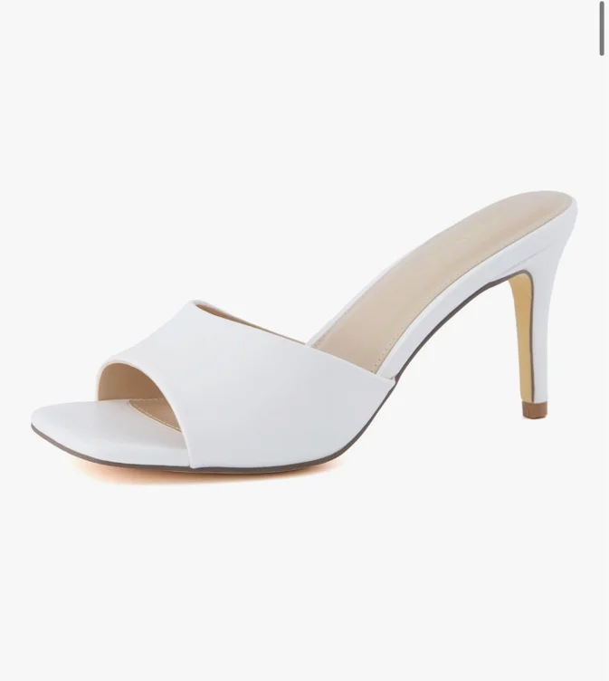 white heeled sandal 