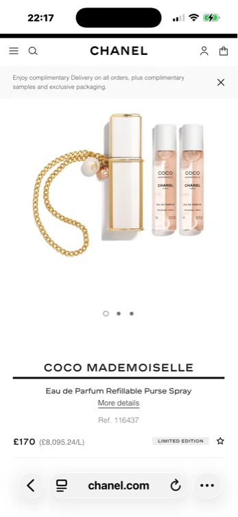 ✨ CHANEL Coco Mademoiselle Refillable Purse Spray ✨