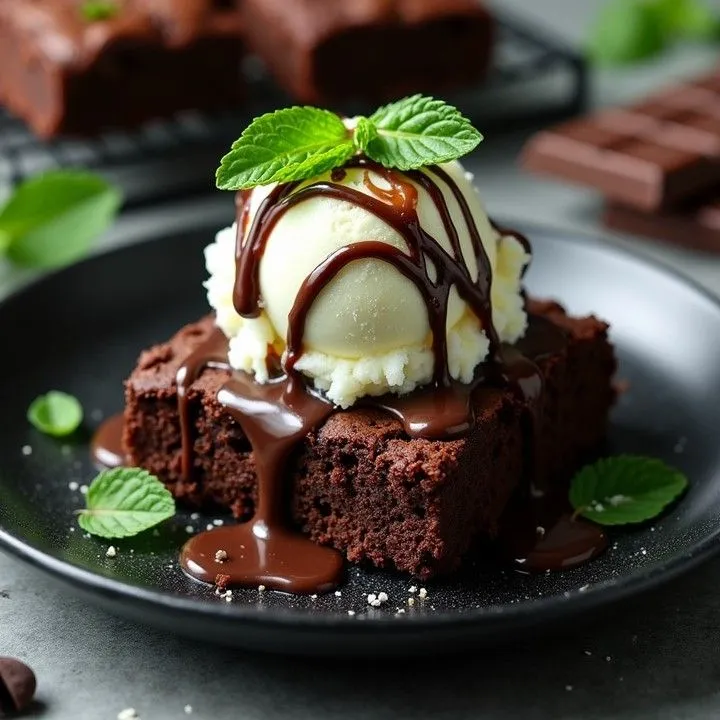 Brownie with ice cream