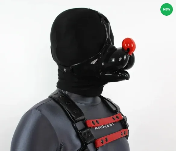 Black Half Face Dog Muzzle Mask with Colorful Nose – G-Pawz