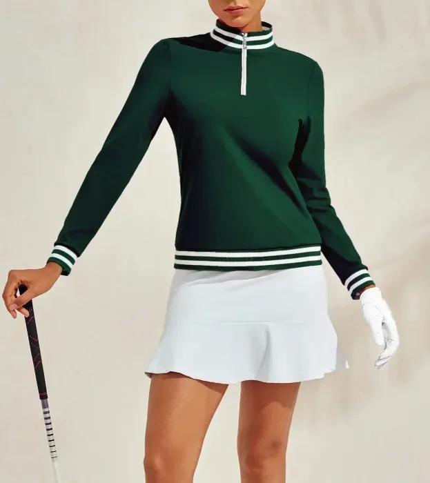 ACEGOLFS  Navycore Long Sleeve Golf Shirt Quarterzip UPF50+ 