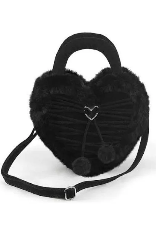 DemoniaCult Faux Fur Heart Bag
