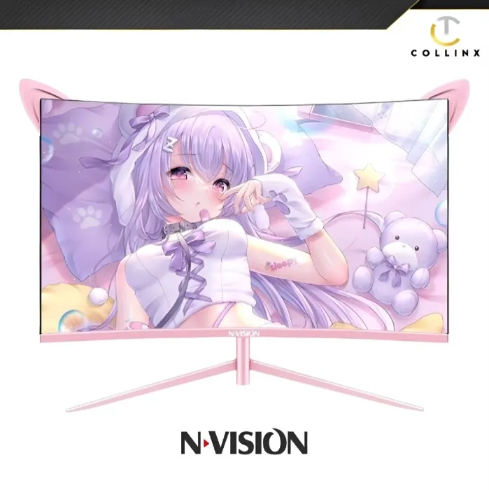 Pink Gaming Monitor - Nvision IN27FGP /IN27FGW  165hz Curved | High Quality | Collinx Computer