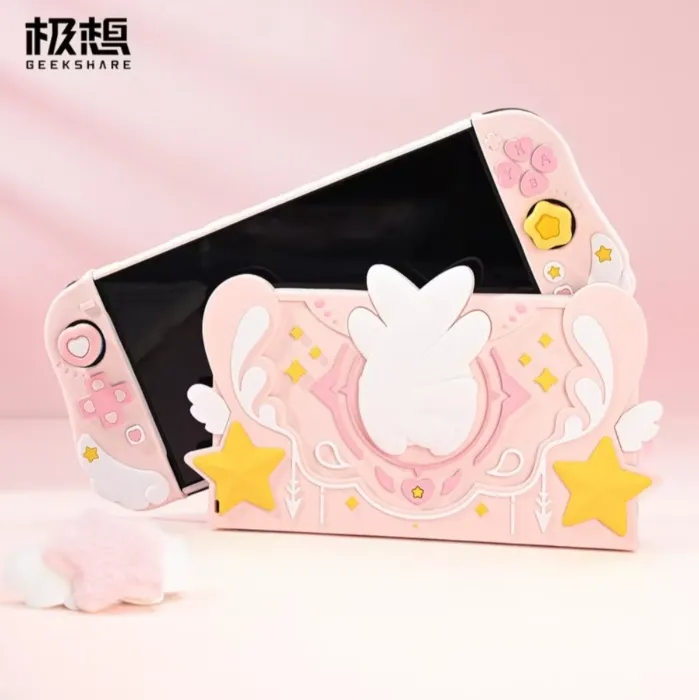 Geekshare Star Wings Pink Silicone Dock + Handheld Protective Case