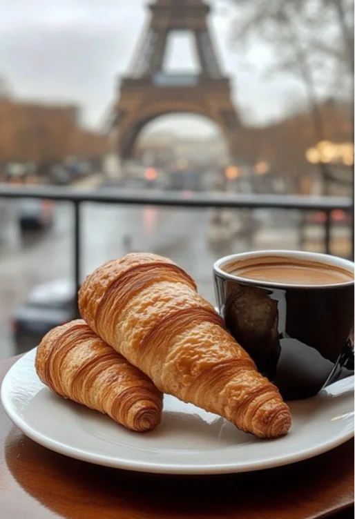 Daily coffee & croissant 💕