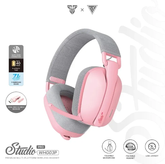 Fantech Headset STUDIO PRO WHG03 7.1 Surround Sound Gaming Headphones Wireless, Bluetooth & Wired