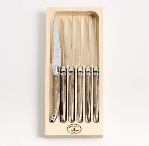 Jean Dubost Laguiole Dark Horn Steak Knives