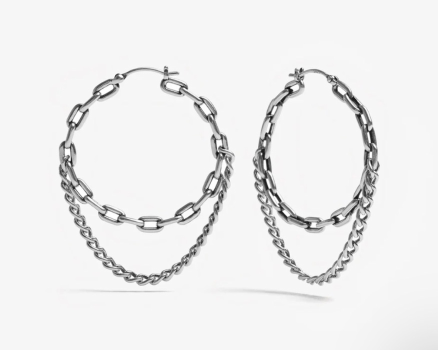 Ask & Embla Chain Hoop Earrings